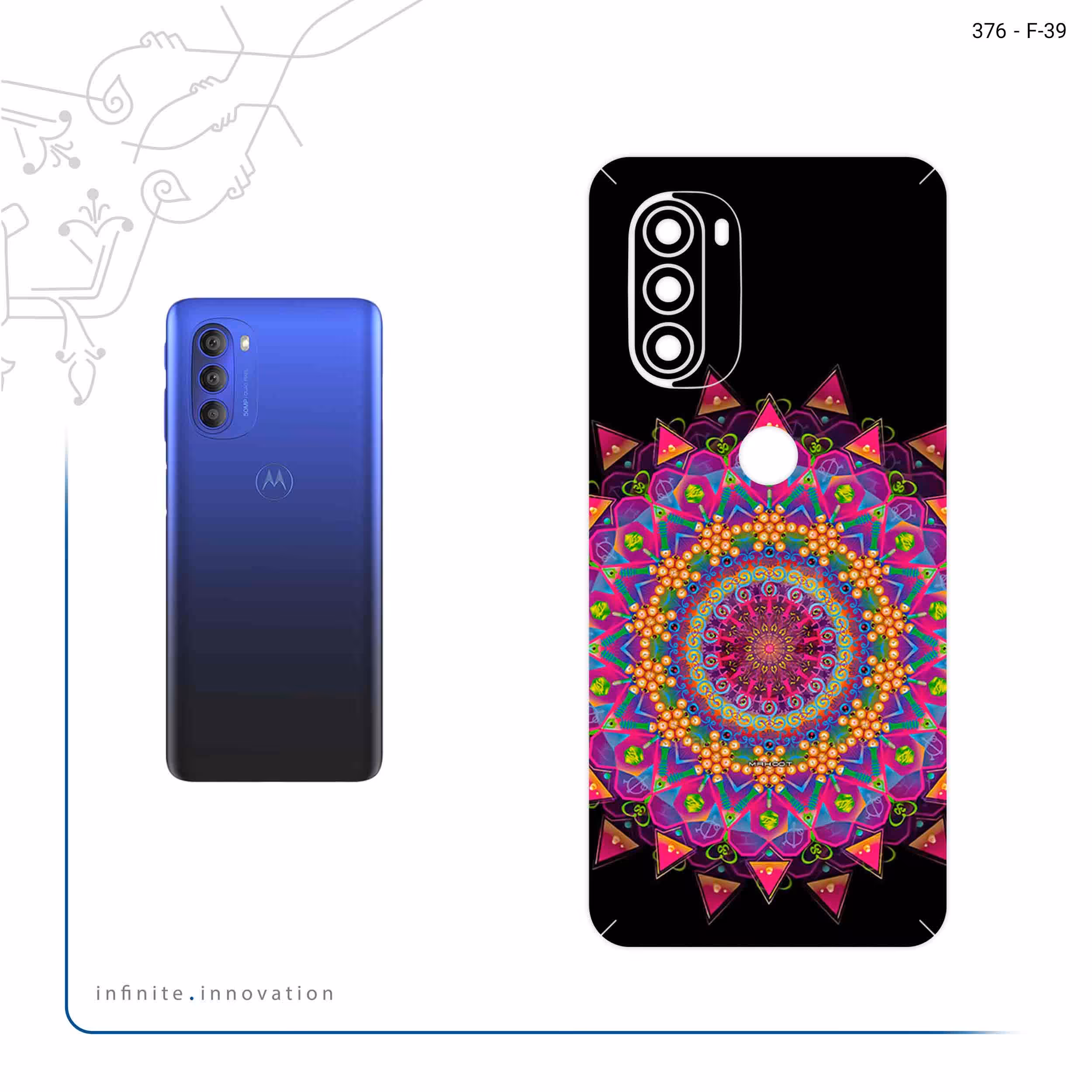 برچسب پوششی ماهوت مدل Mandala Design 5 مناسب برای گوشی موبایل موتورولا Moto G51 5G