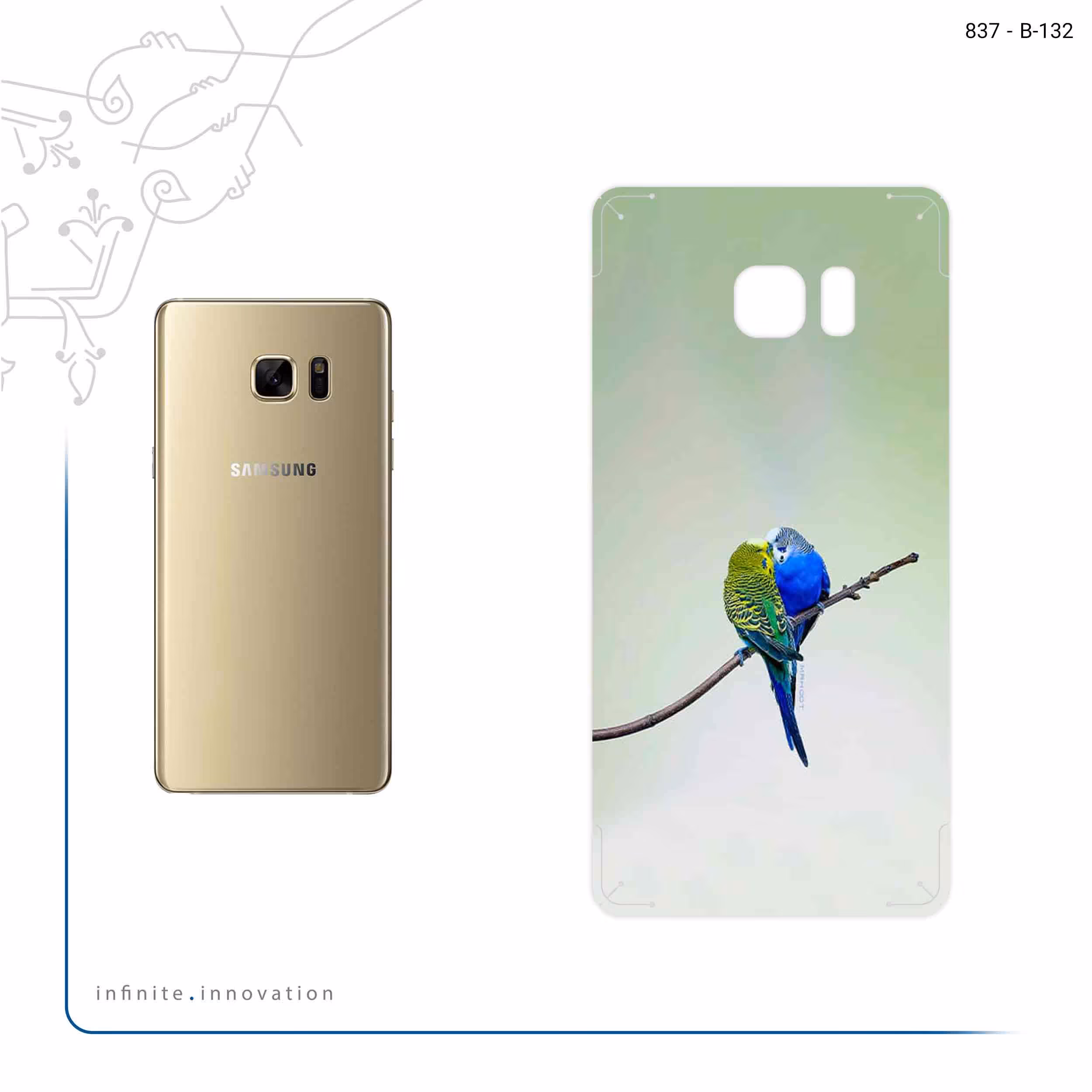 برچسب پوششی ماهوت مدل Lovebird مناسب برای گوشی موبایل سامسونگ Galaxy Note 7