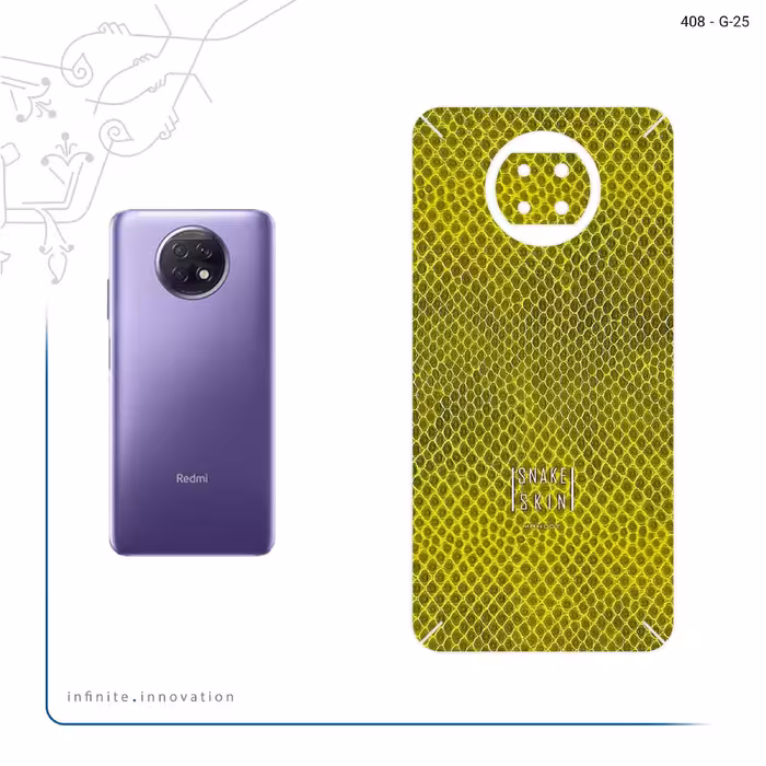 برچسب پوششی ماهوت مدل Yellow Snake Skin مناسب برای گوشی موبایل شیائومی Redmi Note 9T