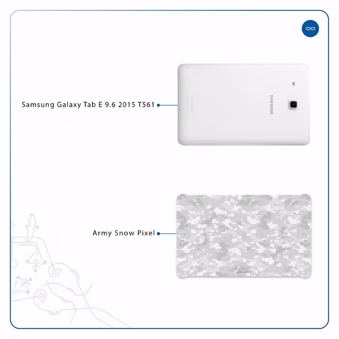 برچسب پوششی ماهوت مدل Army-Winter-Pixel مناسب برای تبلت سامسونگ Galaxy Tab E 9.6 2015 T561