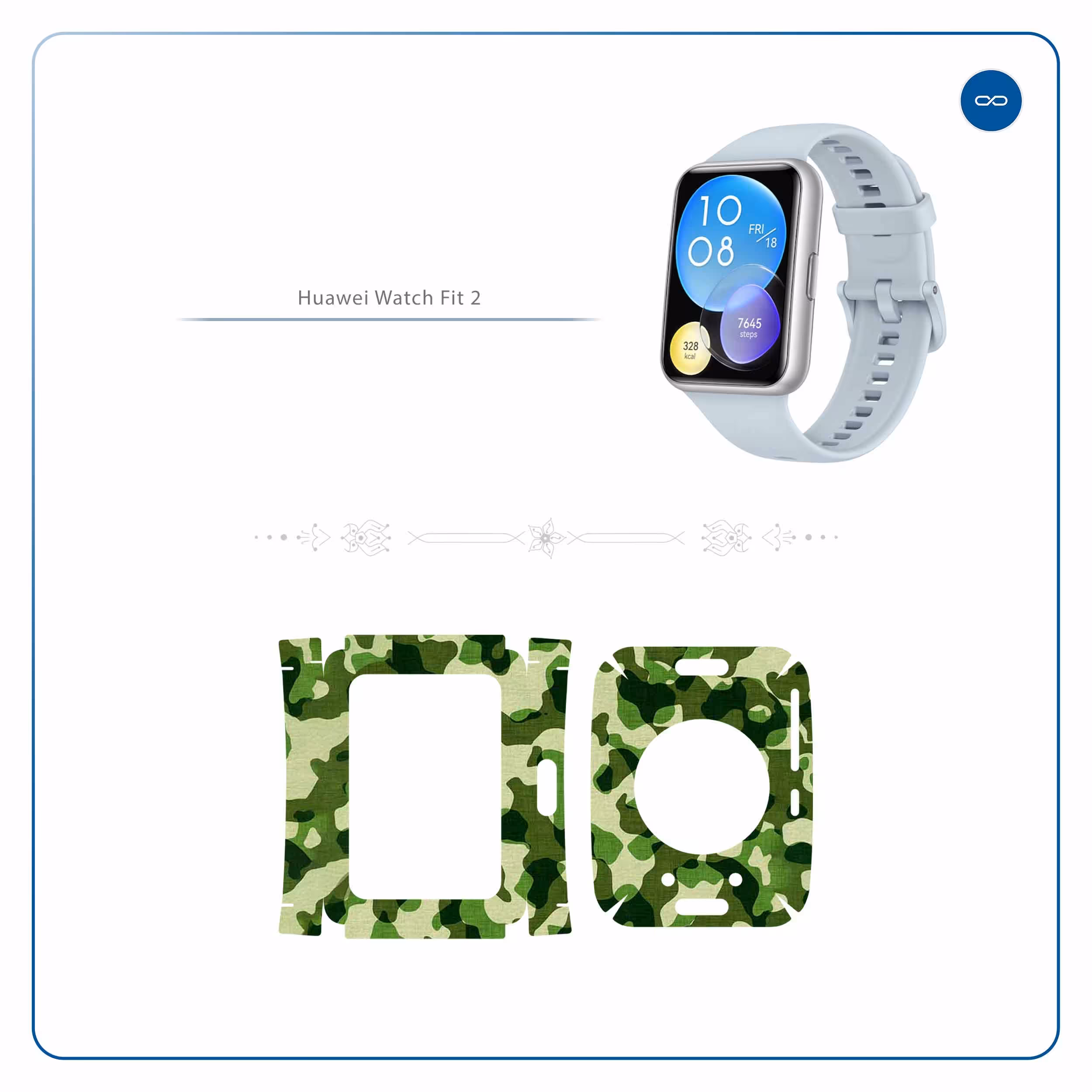 برچسب ماهوت طرح Army_Green مناسب برای ساعت هوشمند هوآوی Watch Fit 2