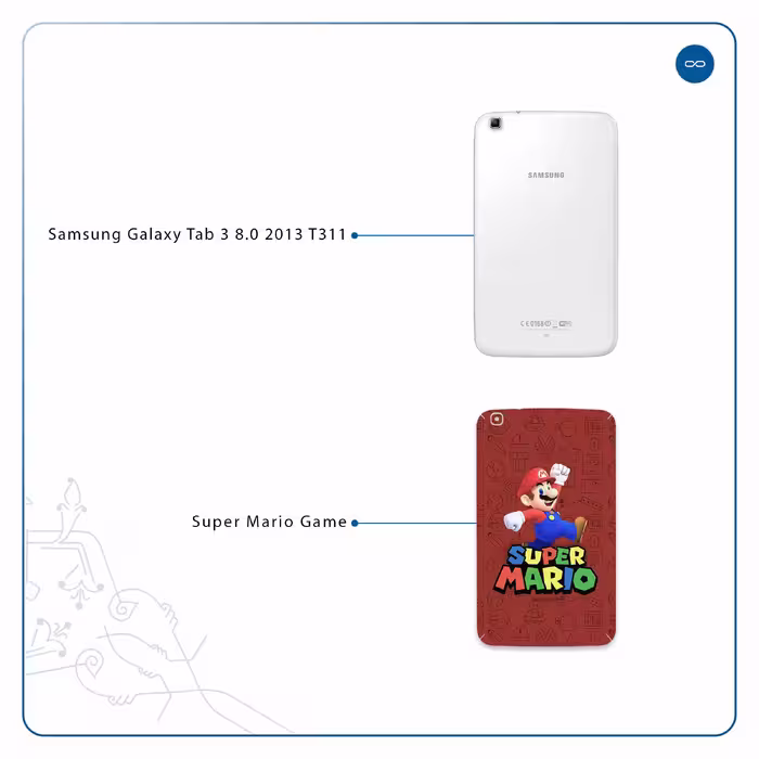 برچسب پوششی ماهوت مدل Super-Mario-Game مناسب برای تبلت سامسونگ Galaxy Tab 3 8.0 2013 T311
