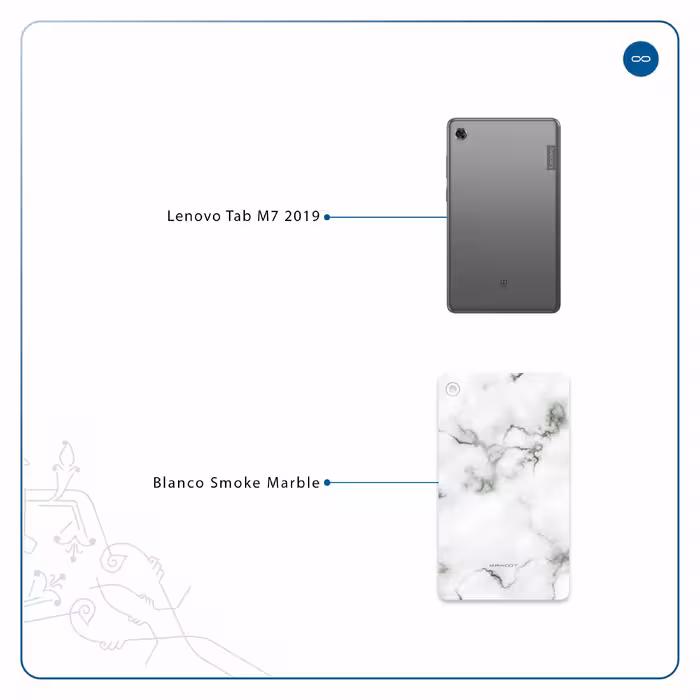 برچسب پوششی ماهوت مدل Blanco-Smoke-Marble مناسب برای تبلت لنوو Tab M7 2019
