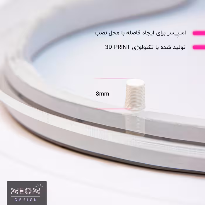 چراغ دیواری نئون دیزاین مدل Packman_WHT