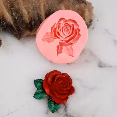 قالب شمع مدل گل رز سه برگ