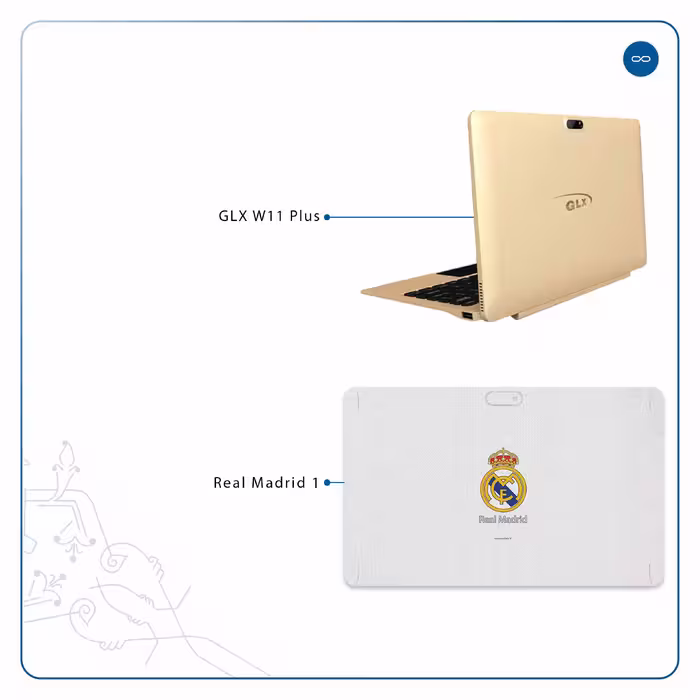 برچسب پوششی ماهوت مدل Real-Madrid مناسب برای تبلت جی ال ایکس W11 Plus