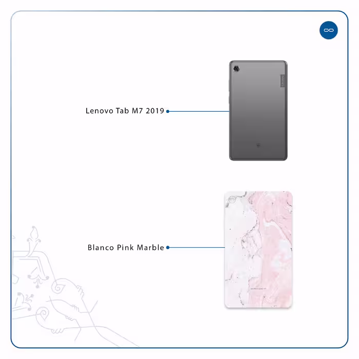 برچسب پوششی ماهوت مدل Blanco-Pink-Marble مناسب برای تبلت لنوو Tab M7 2019