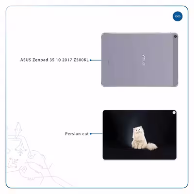برچسب پوششی ماهوت مدل Persian cat مناسب برای تبلت ایسوس Zenpad 3S 10 2017 Z500KL