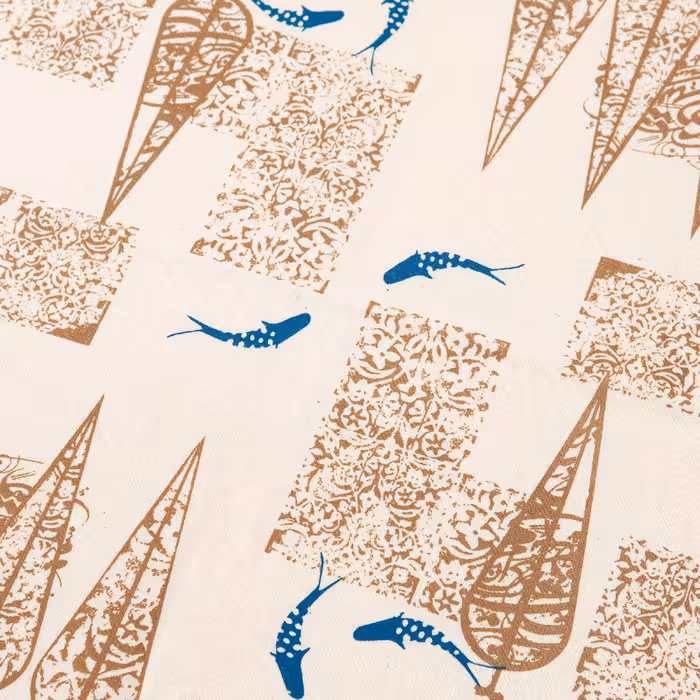 رومیزی چاپ دستی گدار مدل باغ کاشی