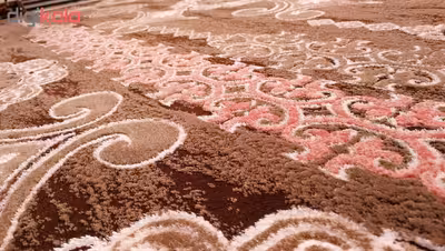 فرش ماشینی زمرد مشهد کد KR30 زمینه قهوه ای