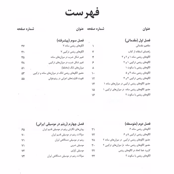 کتاب ریتم خوانی اثر رامتین اسکروچی انتشارات فرهنگ و هنر