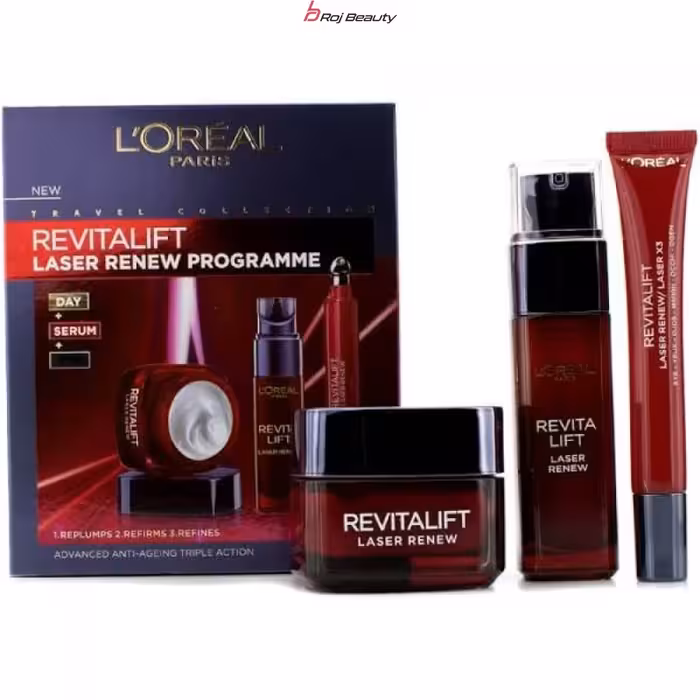 پک 3تکیه کرم ضد  چروک و لیفت لورآل مدل Revitalift Laser