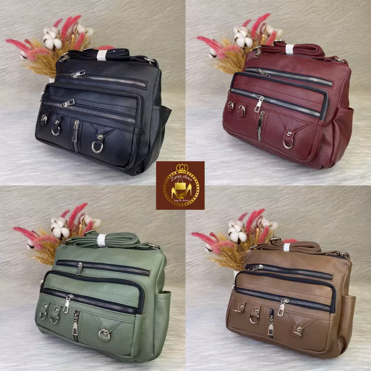 کیف جادار زنانه دوشی دانشجویی و اداری جلو حلقه