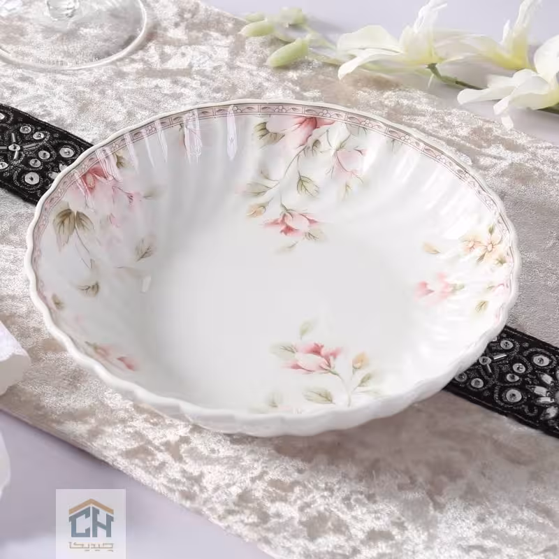 بشقاب خورشت خوری چینی گرد گلدکیش ست 6 تایی طرح Sweety مدل GK701140