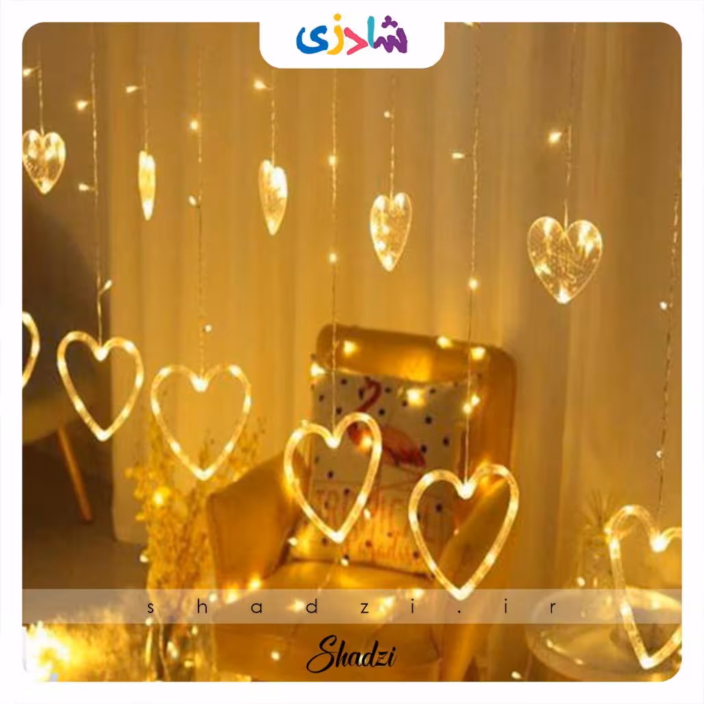 ریسه چراغدار قلب کوچک و بزرگ