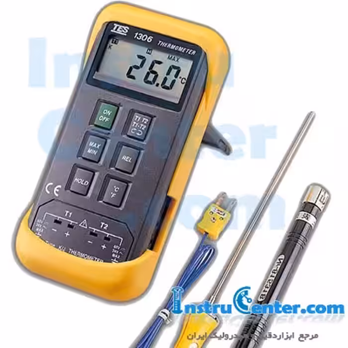 ترمومتر/دماسنج دوکاناله ساخت کمپانی TES تایوان مدل TES-1306