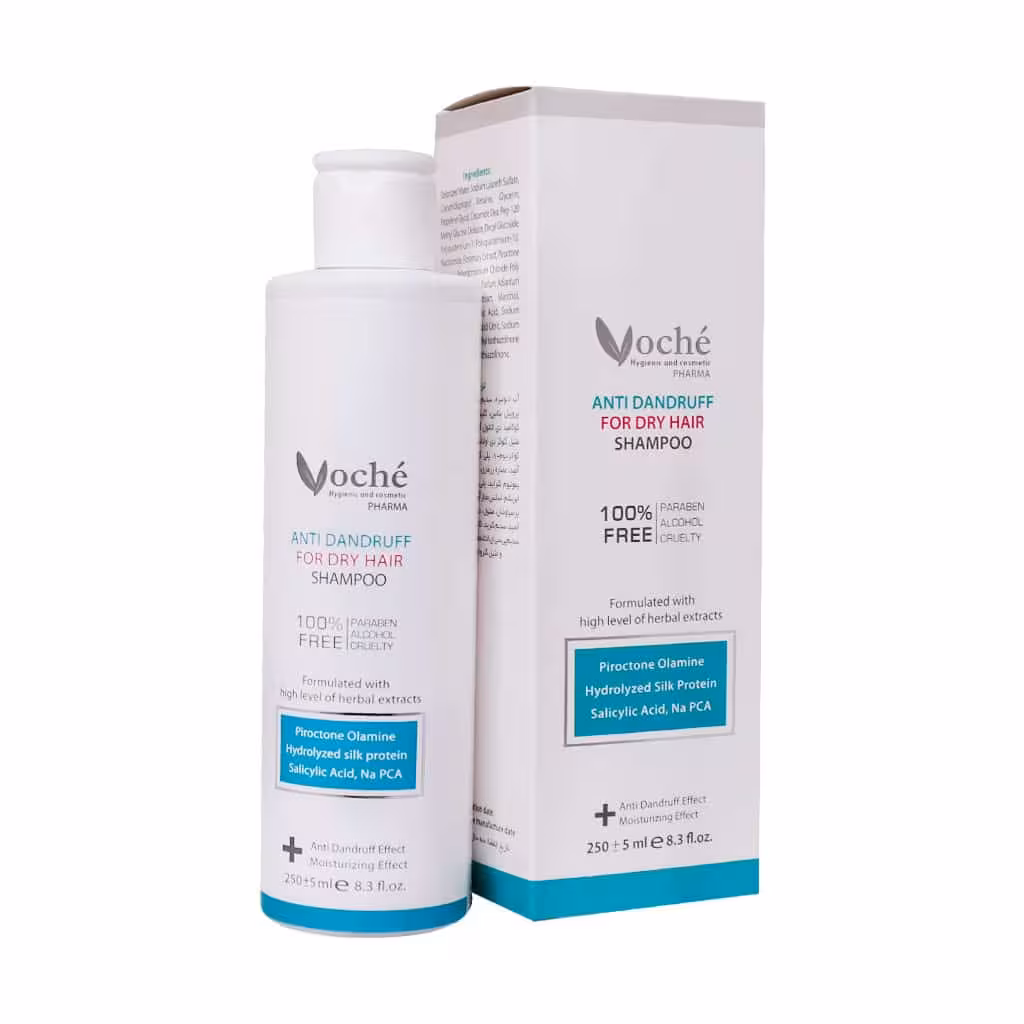 شامپو ضد شوره مناسب موی خشک وچه 250 میلی لیترVoche Anti Dandruff Shampoo For Dry Hair 250 ml