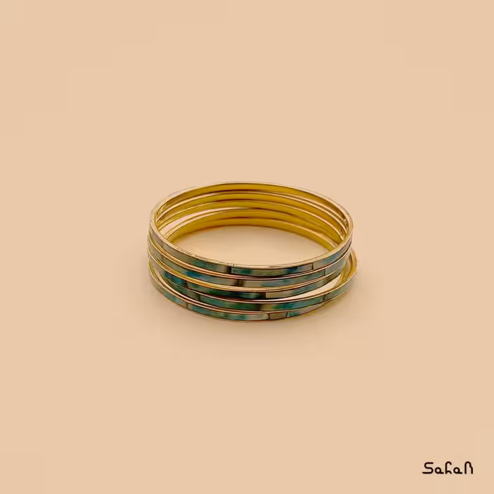 النگو برنج و صدف ست 5تایی