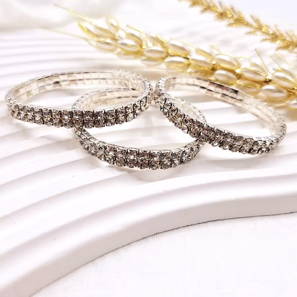 دستبند دو ردیف کشی جواهری