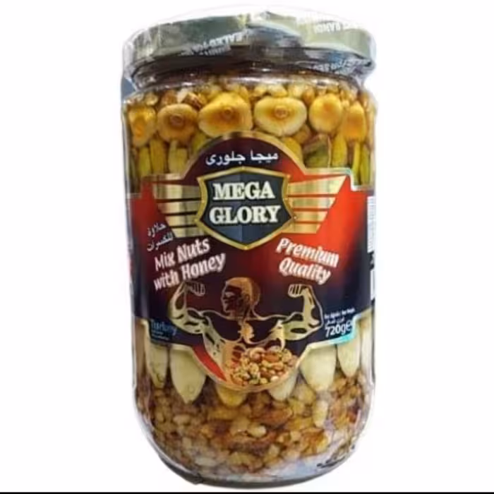 معجون مخلوط عسل و آجیل مگا گلوری 720گرمی اورجینال 