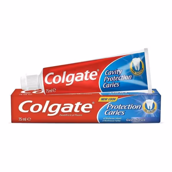 خمیر دندان کلگیت مدل protection caries حجم 75 میل خمیر دندان کلگیت ضد پوسیدگی