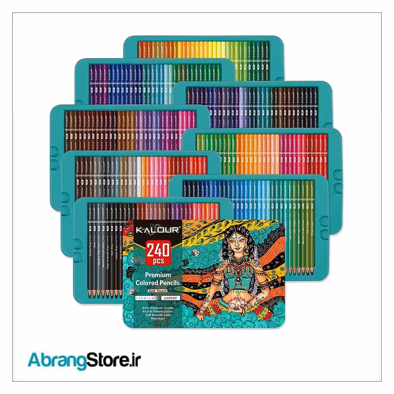 مدادرنگی 240 رنگ جعبه فلزی کالور | KALOUR Colored Pencil