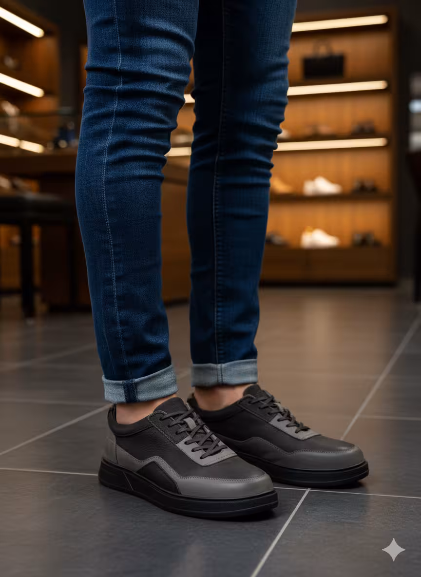 کفش چرم مردانه ونس کد VN025BK رنگ مشکی