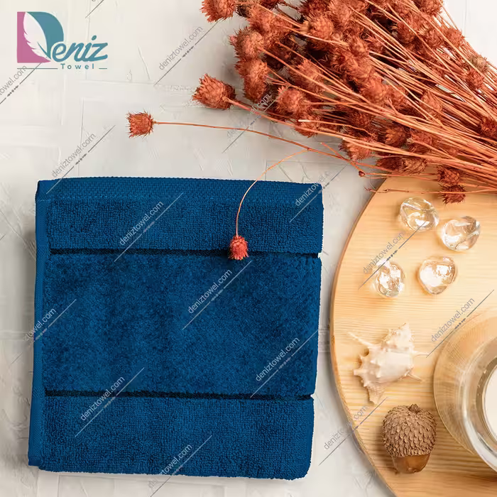 حوله دستی طرح ماکرو رنگ آبی نفتی
