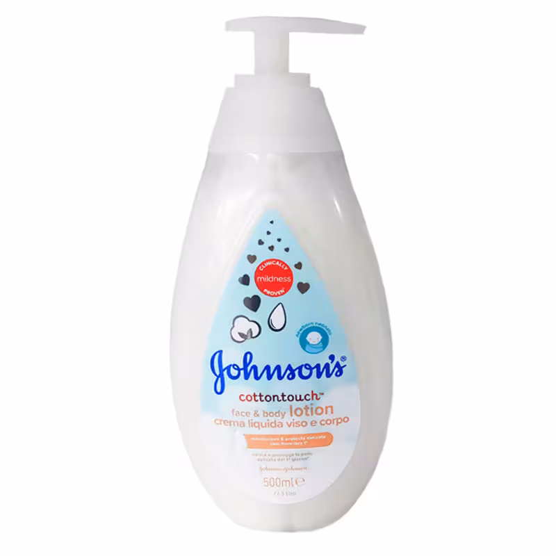 لوسیون صورت و بدن جانسون مدل Johnson’s CottonTouch مخصوص کودکان حجم 500 میل اروپایی