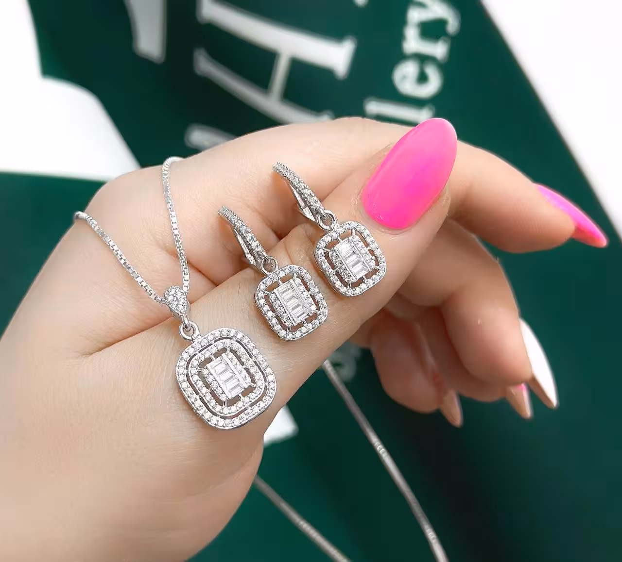 نیمست زنانه نقره جواهری کد 00379