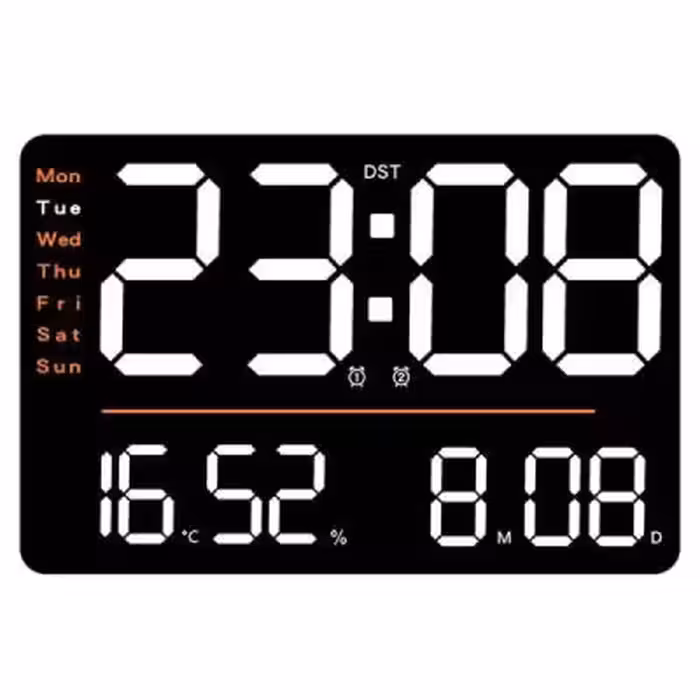 ساعت دیواری دیجیتال مدل ریموت کنترل دار کد 6636