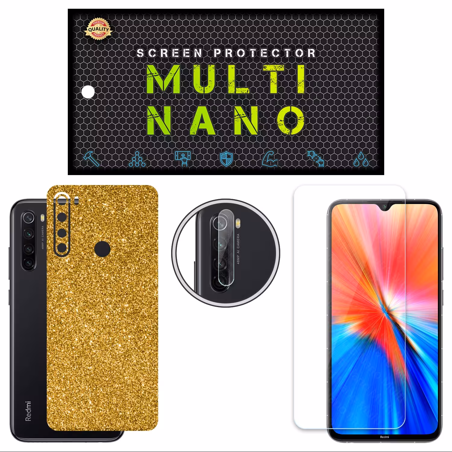 محافظ مولتی نانو  مدل X-SLFG برای موبایل شیائومی Redmi Note 8T مجموعه 3عددی