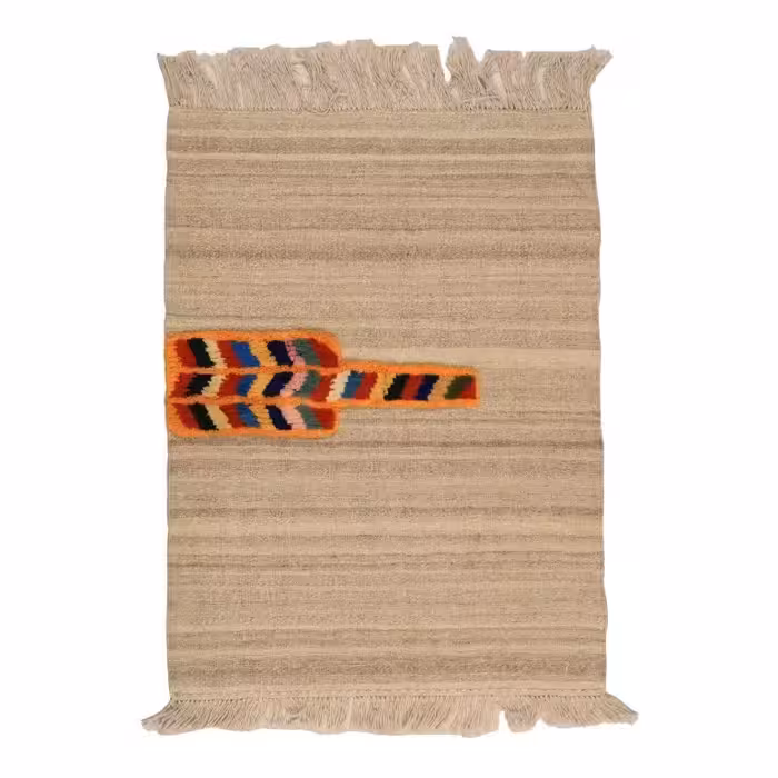 گلیم گبه دستبافت یک متری طرح قشقایی کد 4040303