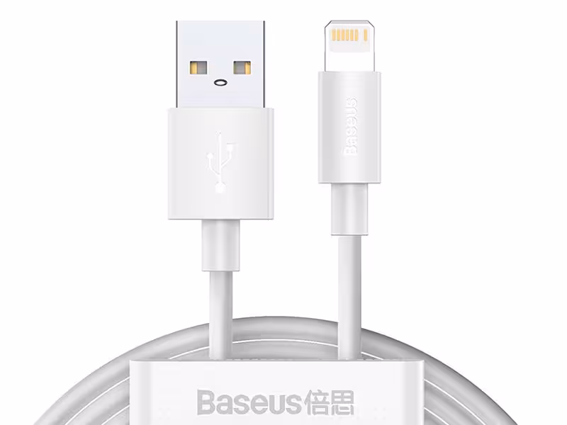 پک دوتایی کابل لایتنینگ بیسوس Baseus Simple Wisdom Data Cable Kit USB to Lightning 2.4A 2PCS 1.5m