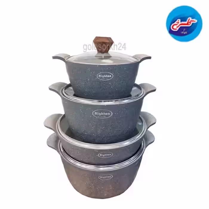سرویس قابلمه چدن رایتون 8 پارچه طوسی