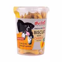 تشویقی بیسکوییتی سگ دودوتی با طعم هویج Dudoti Dog Biscuits With Carrot Falavor وزن 150 گرم