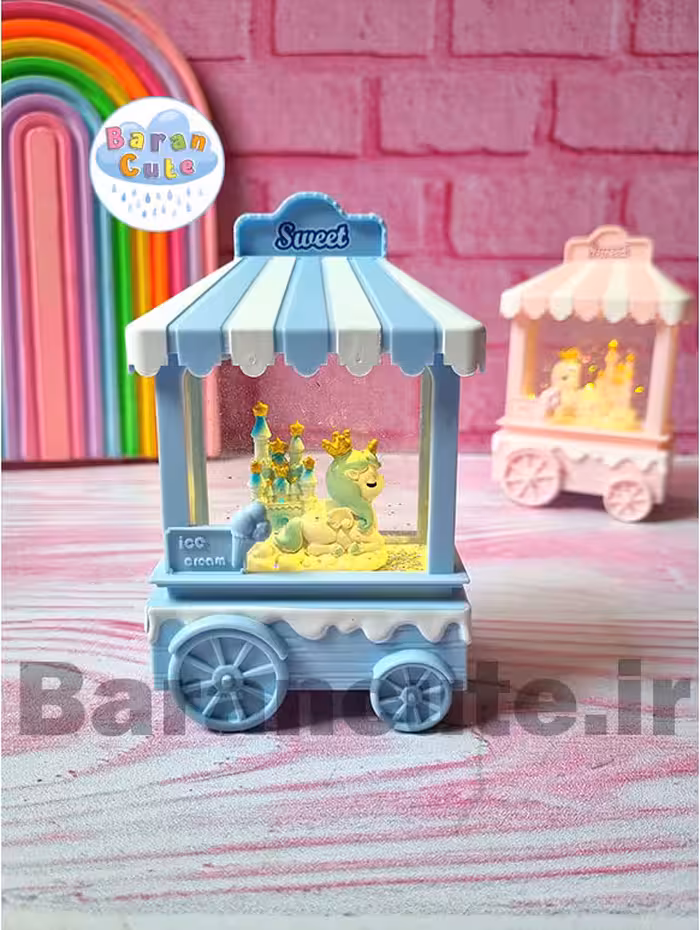 کیوسک موزیکال چراغ دار طرح یونیکورن آبی