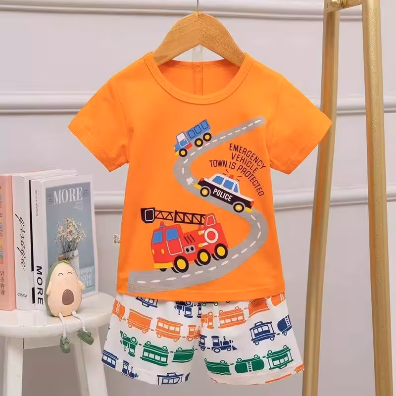 بلوز شورت بچه گانه طرح ماشین پلیس