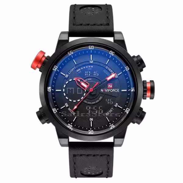 NAVIFORCE SPORT ناوی فورس اورجینال جدید موتورژاپن اسپورت* دو زمانه ضدآب 3ATM دارای آلارم * نایاب بسیار و شیک