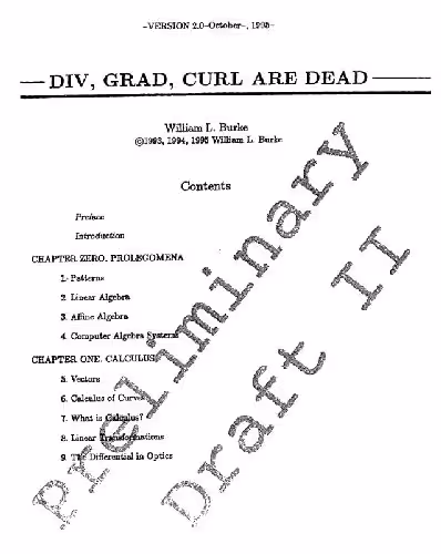 خرید و دانلود نسخه کامل کتاب Div,grad,curl are dead