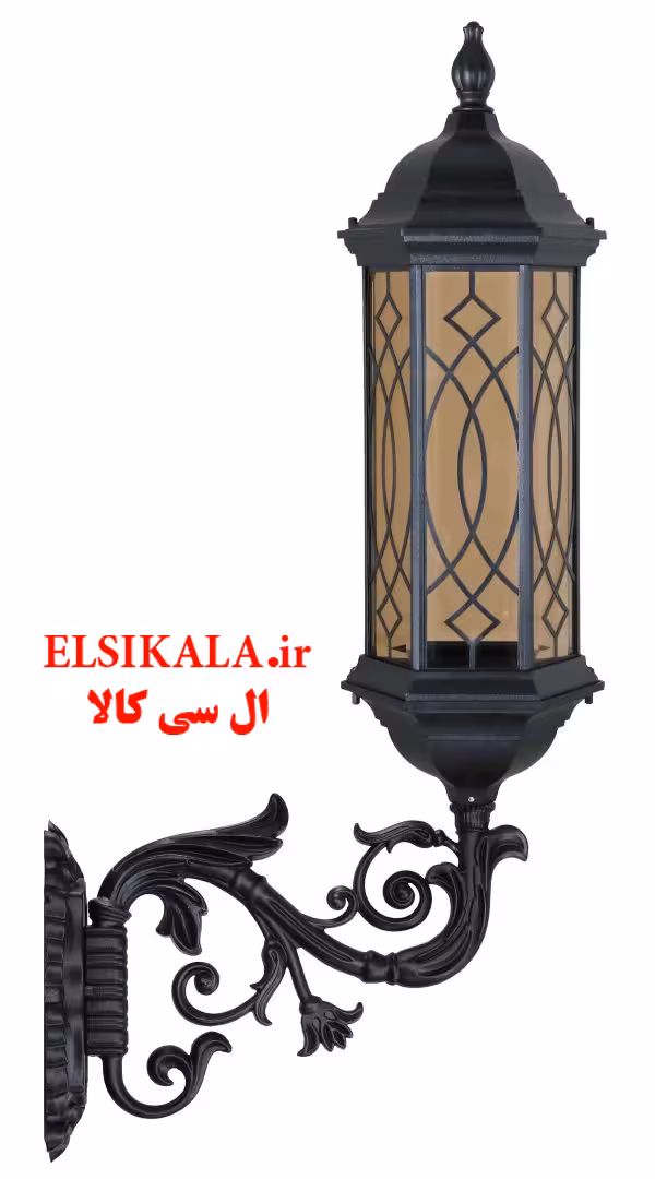 چراغ دیواری شش ضلعی بلند طرحدار آلمینیوم دایکاست