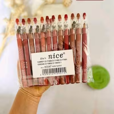 پک رژ مدادی تراش دار 12 عددی نایس کیفیت عالی