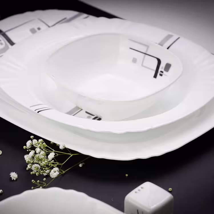 سرویس غذا خوری 40 پارچه اوپال هومیت طرح شایا خاکستری