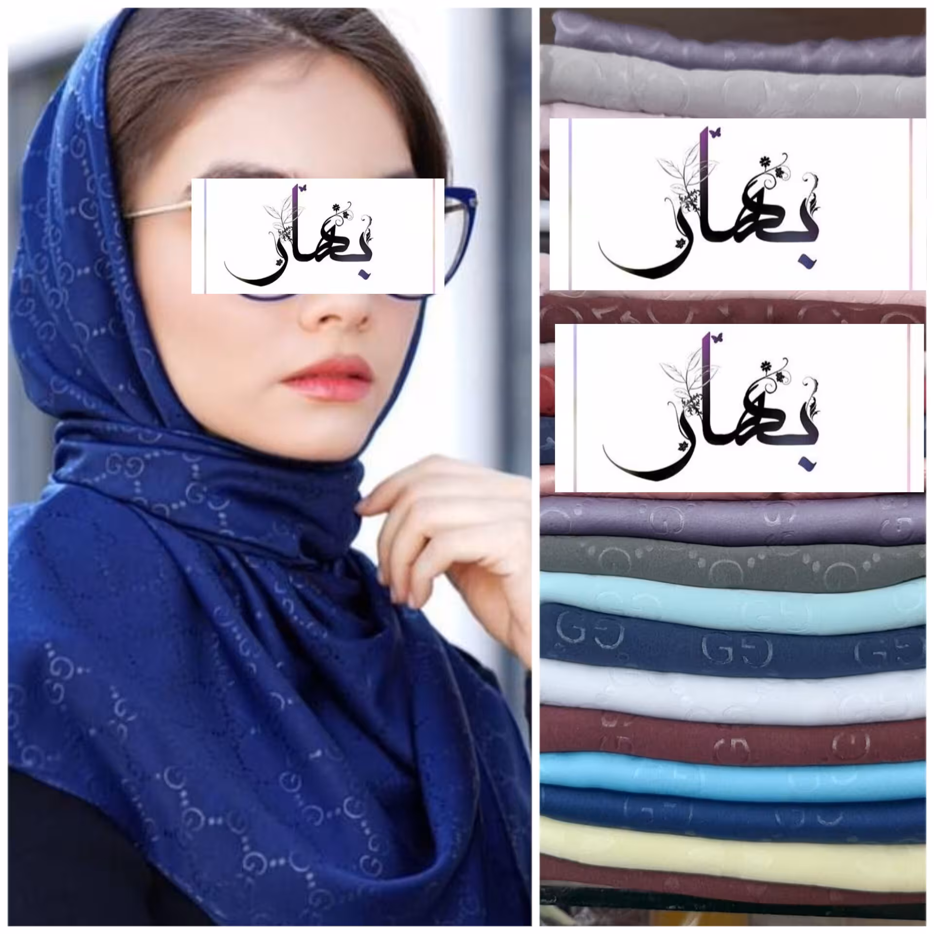 روسری ساتن مخمل مجلسی قواره 100 کد 02