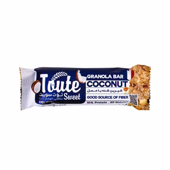 گرانولا بار عسلی نارگیلی توت سوییت