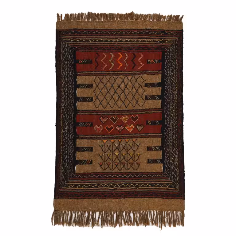 گلیم دستبافت مدل سفره کردی کد 4020533