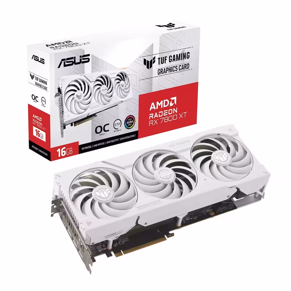 کارت گرافیک ایسوس TUF Gaming Radeon RX 7800 XT White OC Edition 16GB GDDR6