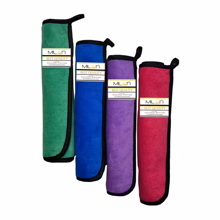 دستمال نظافت خانه و آشپزخانه میلان مدل سوپر میکروفایبر پلاس بسته 4 عددی | کالا مکس