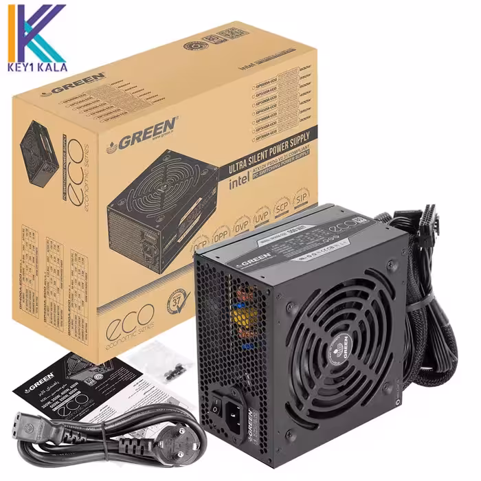 منبع تغذیه کامپیوتر گرین مدل GP550A-ECO Rev3.1 80 Plus White توان 550 وات