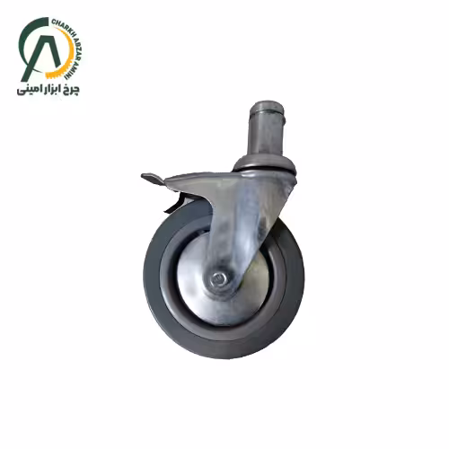 چرخ بیمارستانی وارداتی پینی گردان ترمزدار قطر 125 میلی متر